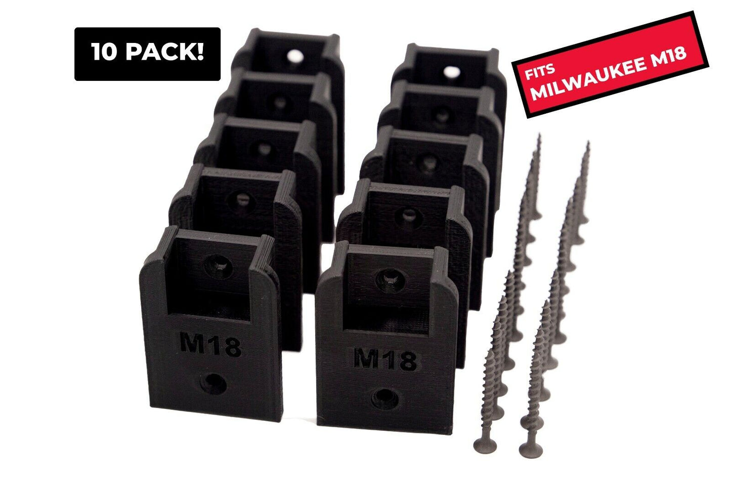 ABS TOOL MOUNTS - FITS MILWAUKEE M18 - PACK OF 10!