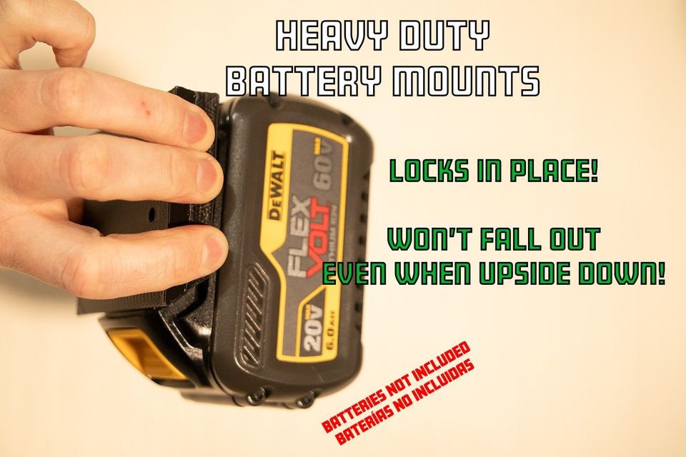 Heavy Duty Battery Mounts - FITS Dewalt 20V - Pack of 3