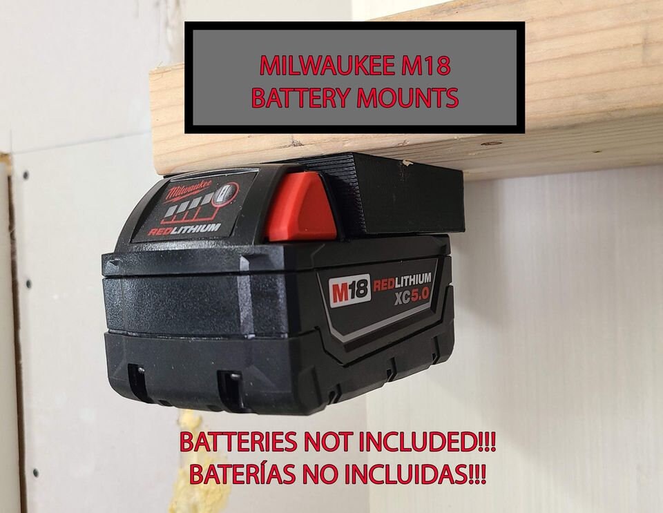 Tool and Battery Mounts - Fits Milwaukee M18 - 5 Tool Mounts & 5 Battery Mounts