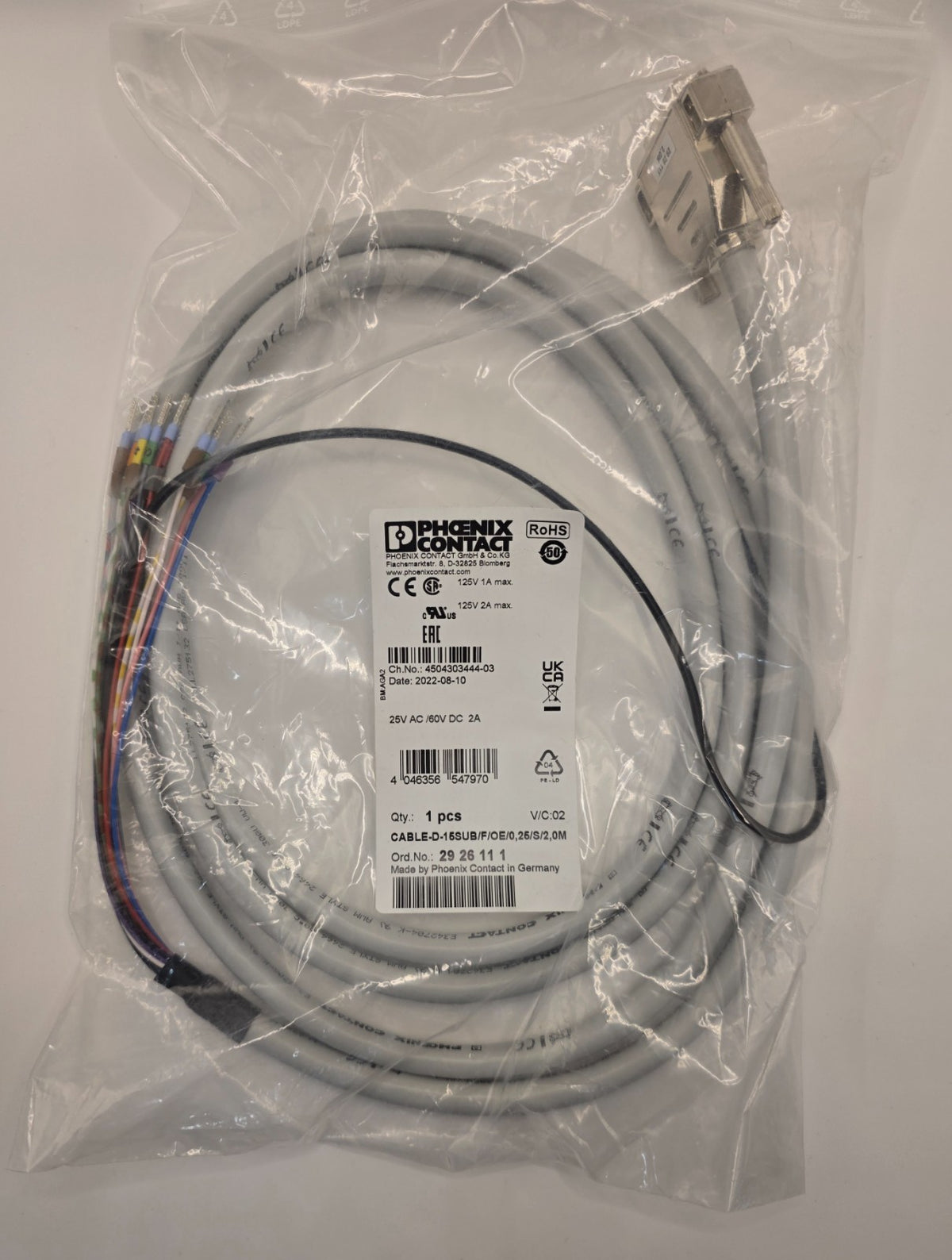 Phoenix Contact 2926111 CABLE-D-15SUB/F/OE/0,25/S/2,0M