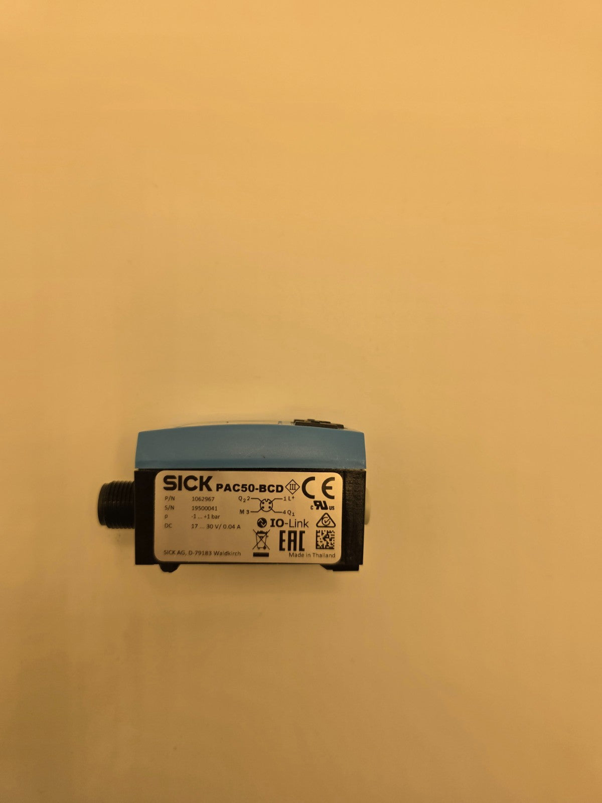 SICK PAC50-BCD 1062967 Pressure Sensor -1 to 1 Bar IO-Link