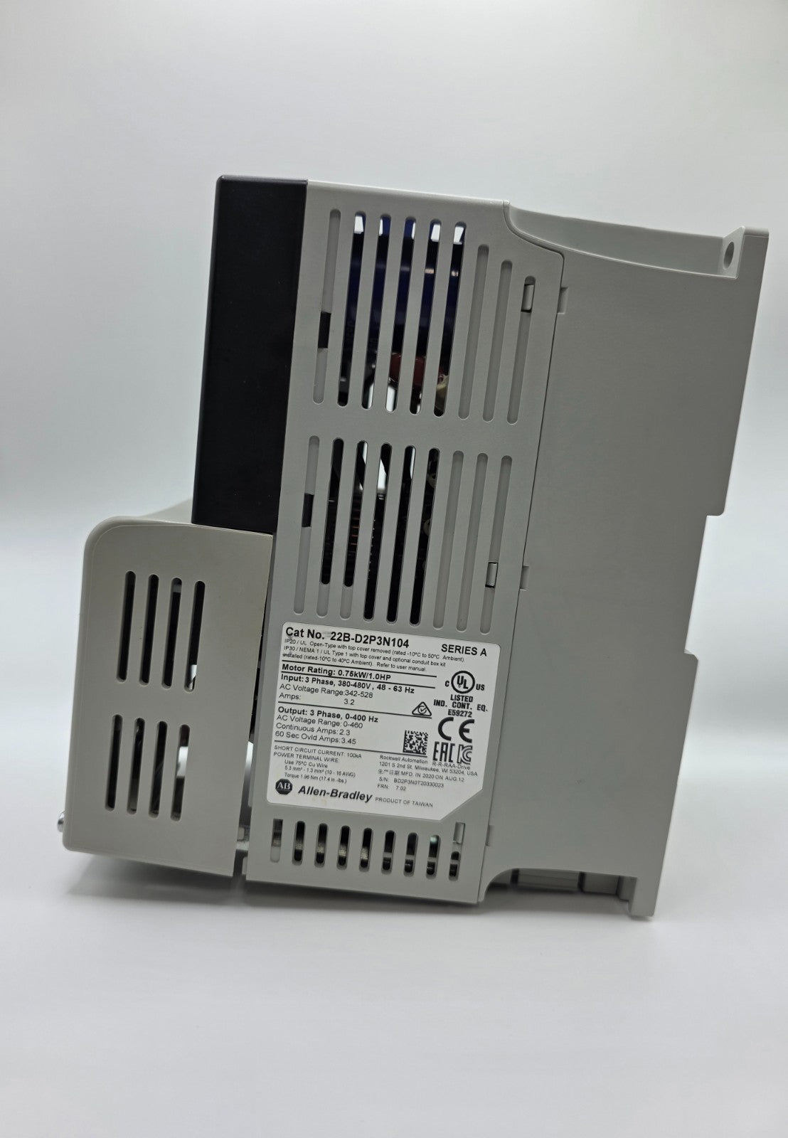 Allen-Bradley PowerFlex 40 22B-D2P3N104 1HP 480V 3PH VFD AC Drive Series A